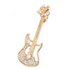 2 pouces clair strass cristal Diamante guitare broche ton or femmes robe accessoire cadeau