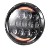 Dot E9 Godkänn Bil 7 "Rund LED-strålkastare Headlamp Drl Hi / Lo Beam för Land Rover Defender Wrangler JK / TJ / CJ / Hummer