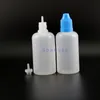 50 ML 100 Pieces LDPE Plastic Dropper Bottles With Child Proof Safety Caps and Tips E cig long nipple252n