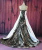 Dresses ALine Sweetheart Crystal Beading Embroidery Button Decor Satin Camo Wedding Dress Bodice Wedding Gown Lace up Vestidos De Novia