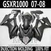 För Suzuki GSXR 1000 Fairing Kit 2007 2008 All Matte Black Fairing