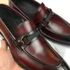 Feragamo ferra lok fu buty Najlepsza skórzana skórzana krowica mężczyźni luksusowy projektant Oxford Mocassin sukienki zapatos hombre skórę 38-44 Q29S