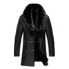 Mäns Läder Faux Partihandel - Webontinal Vinter Jacka Män Coat Male Top Quality Real Fur Collar Warm Tjock Windbreaker Velvet1