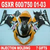 7 Gåvor Injektionsgjutning för Suzuki GSXR 1000 Fairings All Matte Black 2000 2001 2002 K2 GSXR1000 Fairing Kit 00 01 02 G2U98