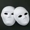 Blank Unpainted Masquerade Party Masks för Kvinnor Full Fullpappersmassa Vanliga Vit DIY Konstmålning Program för jul att dekorera