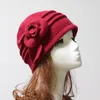 Newest Wool Cloche Hat Floral Desgin Bucket Cap Beanies 6 Colors Available Free Shipping