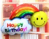 98*65cm Foil Balloons double side Happy Birthday Wedding Decoration Large size Smile Face Rainbow Globos balls Have A Nice Day