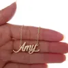 Amy Nameplate for Women Personalized Dchoker Name Necklace Tag Stainsal Steel Girls Musticized 18K Gold Gold Hompts ، NL-2391