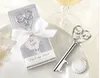 100 stks Sleutel tot My Heart Simply Elegant Victoriaanse Wijnfles Opener Barware Tool Bruiloft Favor Gift Zilver met White Retail Box