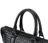 Fabrikgroßhandel Markenmode handgewebte Tasche Aktentasche in handgewebtem Leder gewebte Lederhandtasche Business-Trendmarken Laptoptaschen