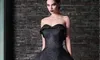 Suknia balowa czarne sukienki ślubne Nowe marszczenia bez rękawów Princess Bridal W1458 Corset Black Classic Lace Handmade Appliques Romantic278t