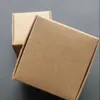 DHL 350PCS 5 * 5 * 2 CM Kraftpapier Geschenkdoos voor Sieraden Parel Candy Handgemaakte Zeep Bakbakken Bakkerij Cakes Cookies Chocolade Pakket Verpakking Box