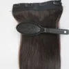 80g 20 22 -tums brasiliansk klipp i hårförlängning 100 Humann Hair 1Boff Black Remy Straight Hair Weaves 1PCSSet Comb1680050