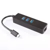 USB 3.1 Typ C Type-C do Gigabit Ethernet Network + USB 3.0 Hub 3-portowy kabel LAN Adapter czarny dla MacBook Chromebook