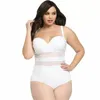 Mulheres Swimwear Atacado - Preto Branco 2021 Underwire Malha Uma peça Push Up Plus Size Bodysuit Mulheres Swimsuit Bodysuits Banheira Terno Suit1