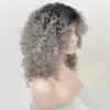 Pelucas cortadas Pixie Cabello sintético Ombre Corto Negro Gris natural Ninguno Pelucas de encaje Rizado rizado Moda afroamericana En stock