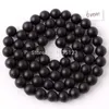 Wholesale-Free Shipping 4.6.8.10.12.14.16.18mm Frosted Round Shape Black Agate Onyx Loose Beads Strand 15" Jewellery Making wj55