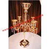 10 stks / partij 29 "Gold Sliver 5 Arm Candelabra Centerpiece With Flower Bowl for Wedding Decor