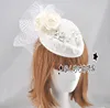 White Bridal Hats Fascinators Sinamay Hats Sale Handmade High Quality Bridal Hair Accessories Party Headwear tocados sombreros bodas