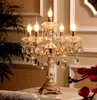 Modern Gold LED Candle Holders Reading Light Stor bröllop LED -bordslampa Restaurang Clear Glass Candlestick Bar Dinining Room Tab1256318