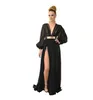 2016 Modest Black Long Sleeve Prom Dresses Deep V Neck Chiffon Formal Women's Party Gowns Backless aftonklänning online