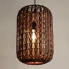 Handgjord tak Hängsmycke Lampa Sydostasien Lantern Rattan Matsal Parlor Bar Counter Hängande ljus Restaurang Hängsmycke Fixture