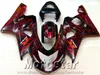 ABS Full Fairing Kit för Suzuki GSXR600 GSXR750 2004 2005 Röda flammor i svarta Fairings Set K4 GSX-R 600 750 04 05 FG26