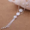 Gratis verzending met trackingnummer Beste Most Hot Sell Dames Delicate Gift Jewelry 925 Silver 3 Bead Tassels ketting