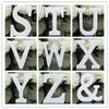 New Arrive Home Decor Decoration thick Wood Wooden White Letters Alphabet Wedding Birthday 8cmX1.2cm