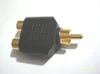 10 pcs Gold Plated RCA Adapter Audio Y Splitter Plug 1 Male to 2 Female