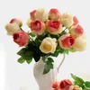 California Artificial Rose Silk Craft Flowers Flores de tacto real para la boda Decoración de la habitación de Navidad6 Color Venta barata