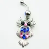 YYJFF D0196 (1 couleur) le hibou 003-01 nombril anneaux pendants accessoires mode charme lapin CZ 10 pièces/lot