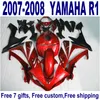 fairings جديدة لياماها yzf r1 2007 2008 أحمر أسود دراجة نارية هدية مجموعات YZF-R1 07 08 ER13 + 7 هدايا