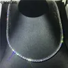 Vecalon Luxe Tennis Ketting Witgoud Gevuld Volledige 4mm 5A CZ Party Bruiloft Kettingen voor Vrouwen Mannen Hiphop Sieraden Gift