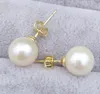 Prawdziwa perła sprzedajemy tylko prawdziwą perłę piękną parę 910 mm naturalny kolczyk z Morza Południowego Białego Pearl3599923