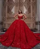 Удивительные красные роскошные вечерние платья с длинным шлейфом милая кружева блестками выпускные платья 2020 топ модельер платье на заказ