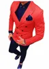 Klassieke dubbele breasted tuxedos bruidegom bruiloft mannen pakken heren bruiloft pakken tuxedo kostuums de pour hommes mannen (jas + broek + tie) w95