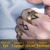 Horus Eye Egito símbolo S925 prata esterlina anéis abertos para homens e mulheres moda jóias9973582