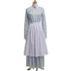 Costume da martedì grasso per donna, stile vintage francese, abito floreale, coloniale, XVIII secolo, storico, blu, grembiule a maniche lunghe, cofano Costo254J