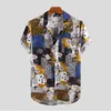 Camisa de Impressão Masculina 2020 Respirável Beach Férias Botão De Manga Curta Botão Havaiano Camisas Marca Casual Camisa Masculina Streetwear