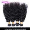 Mongol Afro Kinky Curly Hair Bundles 100 Poules à cheveux humains 4 ou 3 paquets affaire des cheveux bouclés Remy Weave5308334