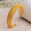 Bangle Annayoyo 4st Lot Dubai Gold Color Bangles Etiopiska smycken Afrikanska armband för kvinnor Arab Wedding Bride Gifts1260e