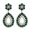 Fashion- hot sale earrings design luxury style glass stone paved dangle earrings Bling Crystal Drop Earrings For Women