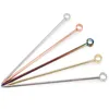 10pcs/lot Free shipping 304 Stainless steel cocktail wine needle sign fruit toothpick fork Bar bartending tool 4 colors