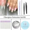 Vezel nagels kunst glasvezelverlenging tips gel met schraper acryl manicure tool7758287