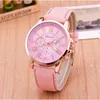 S unissex Genebra Leather Pu Quartz assiste homens mulheres moda roma casual Men039s assistir vestido casual Rose Gold Wrist Whol5104030