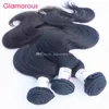 Glamous kaliteli bakire Malezya insan saçı 3 demet dalgalı saç uzantıları çiğ işlenmemiş Brezilya Hint Perulu Remy H6936286