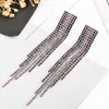 Fashion- Wedding Long Tassel Crystal Earrings for Women Statement Earrings Jewelry Party Prom Korean Earrings Jewelry Gift