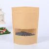 100 pezzi regalo marrone sacchetto di carta kraft chiusura lampo cibo snack bustina di tè imballaggio sacchetto di carta artigianale al dettaglio alimentare