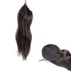 Indian 14 to 26 inch 100g 120g Natural Black Straight Weave Body Wave Drawstring Ponytail Virgin Hair Extension